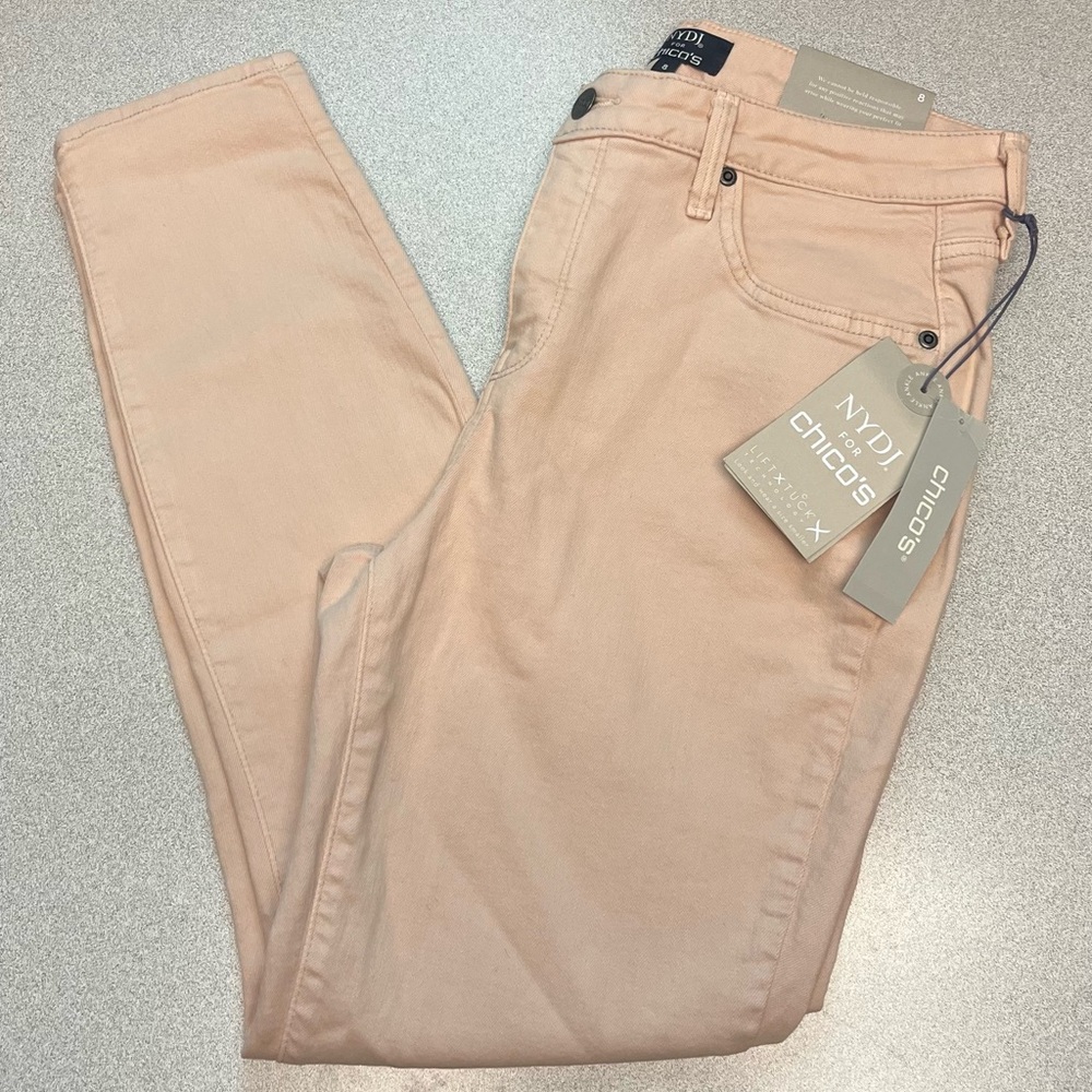 NYDJ for Chico's Lift Tuck Flawless Contour Fit Skinny Ankle Paris Pink Size 8